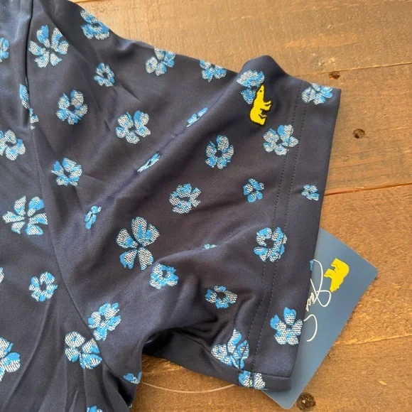 Jack Nicklaus Men's Black Floral Polo Shirt - Picture 2 of 6